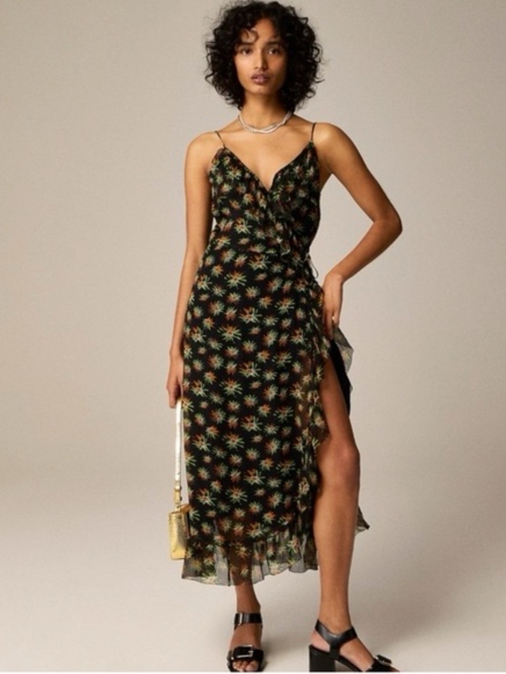 J. Crew Flutter wrap dress in sunburst floral 6 Lined
